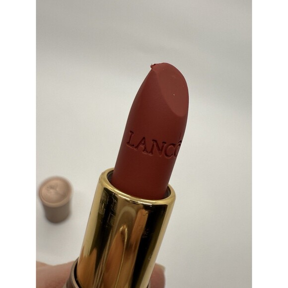 Black Beaded Lipstick Case W/Mirror & Lancome L'Absolu Rouge French Tea Lipstick - Picture 9 of 14